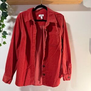 Vintage d&co Red Corduroy Button-Up Shirt Jacket – Women’s L